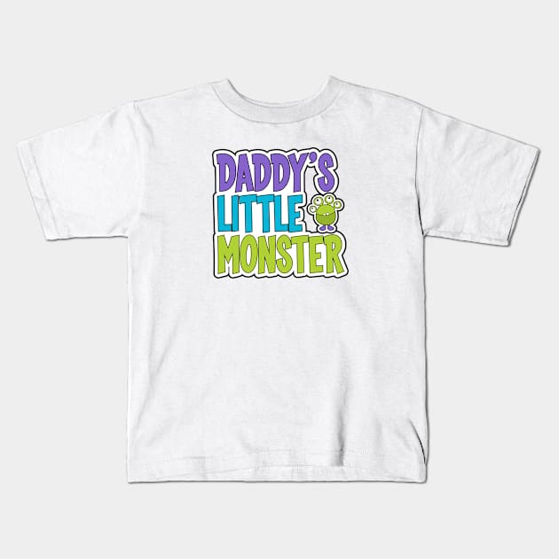 Daddy's Little Monster Kids T-Shirt by Green Bean Design